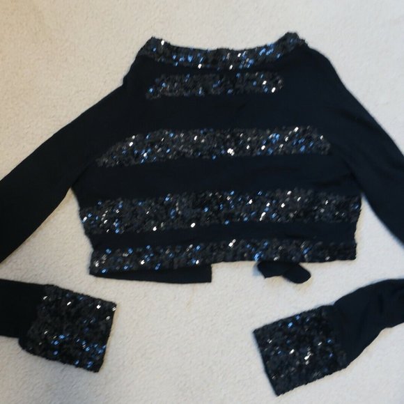 ALICE MCCALL SEQUINED WOOL CARDI SIZE 8 BLACK - Picture 3 of 7